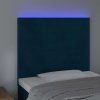 Čelo postele s LED 90x5x118/128 cm samet [3122181] (Barva Tmavě šedá)