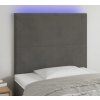 Čelo postele s LED 90x5x118/128 cm samet [3122181] (Barva Tmavě šedá)