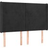 Čelo postele typu ušák 147x16x118/128 cm samet [3119350] (Barva Černá)