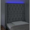 Čelo postele s LED 83 x 16 x 118/128 cm textil [3124361] (Barva Tmavě hnědá)