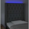 Čelo postele s LED 83 x 16 x 118/128 cm textil [3124361] (Barva Tmavě hnědá)