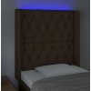 Čelo postele s LED 83 x 16 x 118/128 cm textil [3124361] (Barva Tmavě hnědá)