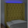 Čelo postele s LED 83 x 16 x 118/128 cm textil [3124361] (Barva Tmavě hnědá)