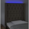 Čelo postele s LED 83 x 16 x 118/128 cm textil [3124361] (Barva Tmavě hnědá)
