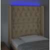 Čelo postele s LED 83 x 16 x 118/128 cm textil [3124361] (Barva Tmavě hnědá)