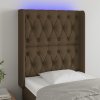 Čelo postele s LED 83 x 16 x 118/128 cm textil [3124361] (Barva Tmavě hnědá)