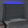 Čelo postele s LED 93 x 16 x 118/128 cm textil [3124368] (Barva Černá)