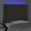 Čelo postele s LED 93 x 16 x 118/128 cm textil [3124368] (Barva Černá)
