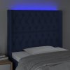 Čelo postele s LED 93 x 16 x 118/128 cm textil [3124368] (Barva Černá)
