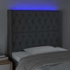 Čelo postele s LED 93 x 16 x 118/128 cm textil [3124368] (Barva Černá)