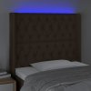 Čelo postele s LED 93 x 16 x 118/128 cm textil [3124368] (Barva Černá)