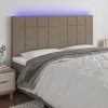 Čelo postele s LED 200x5x118/128 cm textil [3122450] (Barva Taupe)