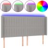 Čelo postele s LED 183 x 16 x 118/128 cm textil [3124300] (Barva Světle šedá)