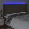 Čelo postele s LED 183 x 16 x 118/128 cm textil [3124300] (Barva Světle šedá)