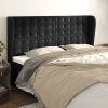 Čelo postele typu ušák 203x23x118/128 cm samet [3118457] (Barva Tmavě šedá)
