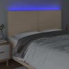 Čelo postele s LED 200x5x118/128 cm textil [3122309] (Barva Tmavě hnědá)