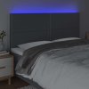 Čelo postele s LED 200x5x118/128 cm textil [3122309] (Barva Tmavě hnědá)