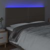 Čelo postele s LED 200x5x118/128 cm textil [3122309] (Barva Tmavě hnědá)