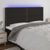 Čelo postele s LED 200x5x118/128 cm textil [3122309] (Barva Tmavě hnědá)
