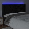 Čelo postele s LED 203 x 16 x 118/128 cm samet [3124452] (Barva Černá)