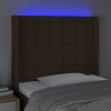 Čelo postele s LED 93 x 16 x 118/128 cm textil [3124467] (Barva Tmavě hnědá)
