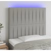 Čelo postele s LED 90x5x118/128 cm textil [3122651] (Barva Zelená)