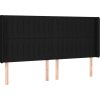 Čelo postele typu ušák 163x16x118/128 cm textil [3119826] (Barva Černá)