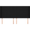 Čelo postele typu ušák 163x16x118/128 cm textil [3119826] (Barva Černá)