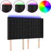 Čelo postele s LED 147 x 16 x 118/128 cm samet [3124534] (Barva Tmavě moddrá)