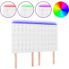 Čelo postele s LED 144x5x118/128 cm umělá kůže [3122515] (Barva Bílá)