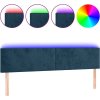 Čelo postele s LED 200x5x78/88 cm samet [3121402] (Barva Tmavě moddrá)