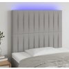 Čelo postele s LED 80x5x118/128 cm textil [3122639] (Barva Tmavě hnědá)