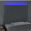 Čelo postele s LED 80x5x118/128 cm textil [3122639] (Barva Tmavě hnědá)