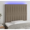 Čelo postele s LED 80x5x118/128 cm textil [3122639] (Barva Tmavě hnědá)