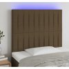 Čelo postele s LED 80x5x118/128 cm textil [3122639] (Barva Tmavě hnědá)
