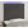 Čelo postele s LED 80x5x118/128 cm samet [3122693] (Barva Tmavě šedá)