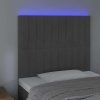 Čelo postele s LED 80x5x118/128 cm samet [3122693] (Barva Tmavě šedá)