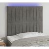 Čelo postele s LED 80x5x118/128 cm samet [3122693] (Barva Tmavě šedá)