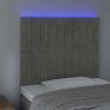 Čelo postele s LED 80x5x118/128 cm samet [3122693] (Barva Tmavě šedá)