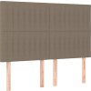 Čelo postele s LED 144x5x118/128 cm textil [3122664] (Barva Taupe)