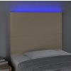 Čelo postele s LED 90x5x118/128 cm textil [3122131] (Barva Krémová)