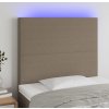 Čelo postele s LED 90x5x118/128 cm textil [3122131] (Barva Krémová)