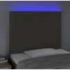Čelo postele s LED 90x5x118/128 cm textil [3122131] (Barva Krémová)