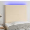 Čelo postele s LED 90x5x118/128 cm textil [3122131] (Barva Krémová)