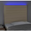 Čelo postele s LED 80x5x118/128 cm textil [3122543] (Barva Krémová)