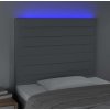 Čelo postele s LED 80x5x118/128 cm textil [3122543] (Barva Krémová)