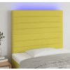 Čelo postele s LED 80x5x118/128 cm textil [3122543] (Barva Krémová)