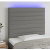 Čelo postele s LED 80x5x118/128 cm textil [3122543] (Barva Krémová)