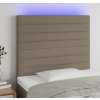 Čelo postele s LED 80x5x118/128 cm textil [3122543] (Barva Krémová)