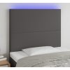 Čelo postele s LED 80x5x118/128 cm umělá kůže [3122216] (Barva Černá)